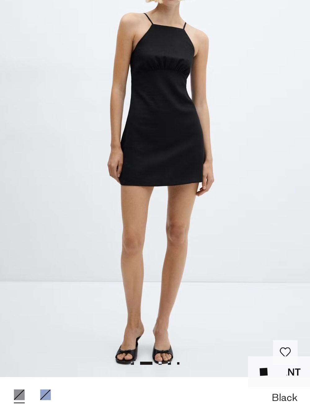 Mango Black Halter-Strap Mini Dress